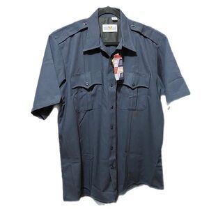 Flying Cross Power Flex Class A Short Sleeve Shirt Large Navy Blue Uniform LAPD